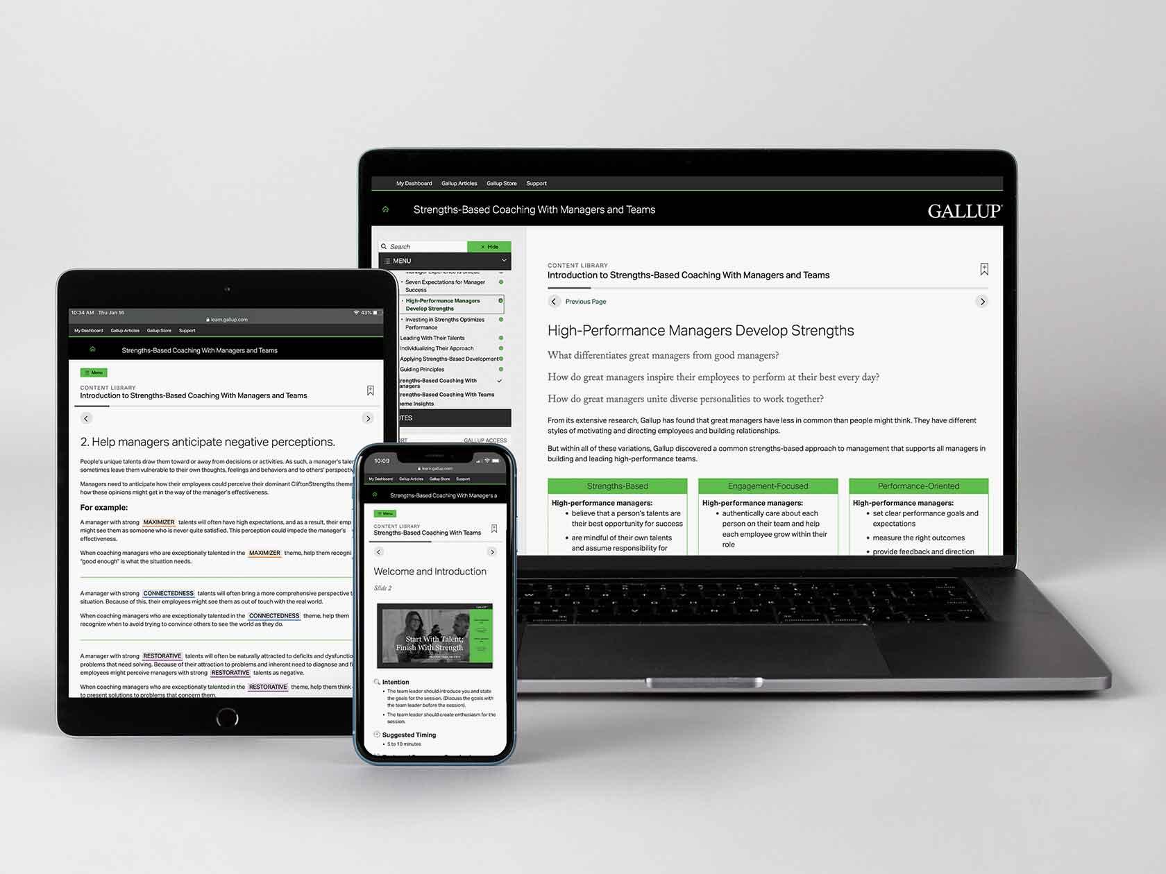 CliftonStrengths Coaching With Managers and Teams Kit (Digital) on multiple devices.