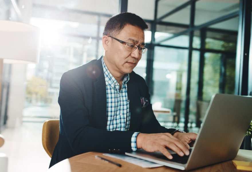 Man working on computer